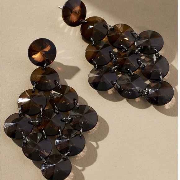Anthropologie Jewelry - Anthropologie Dark Brown Statement Earrings